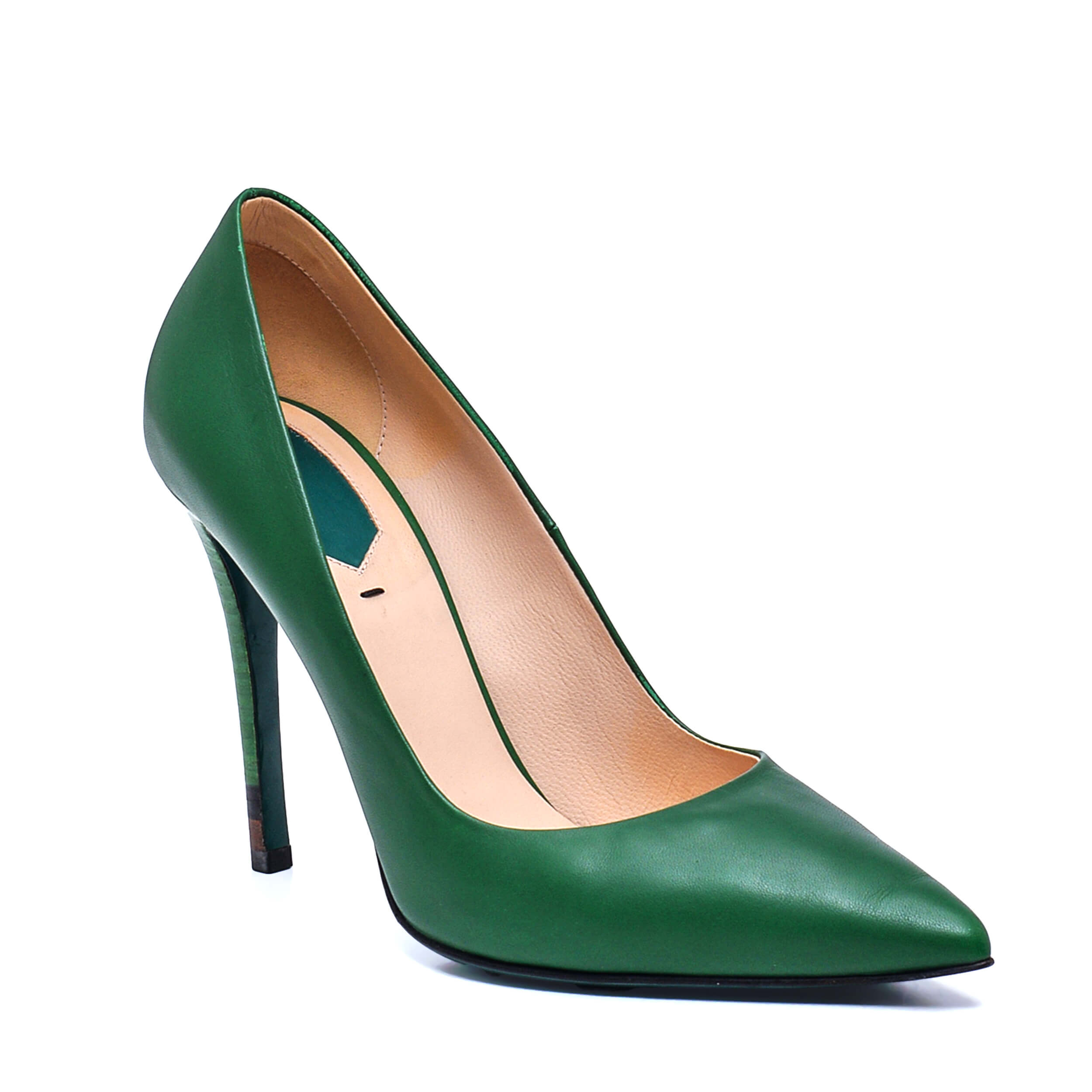 Fendi - Green Leather Classic Stiletto 37.5